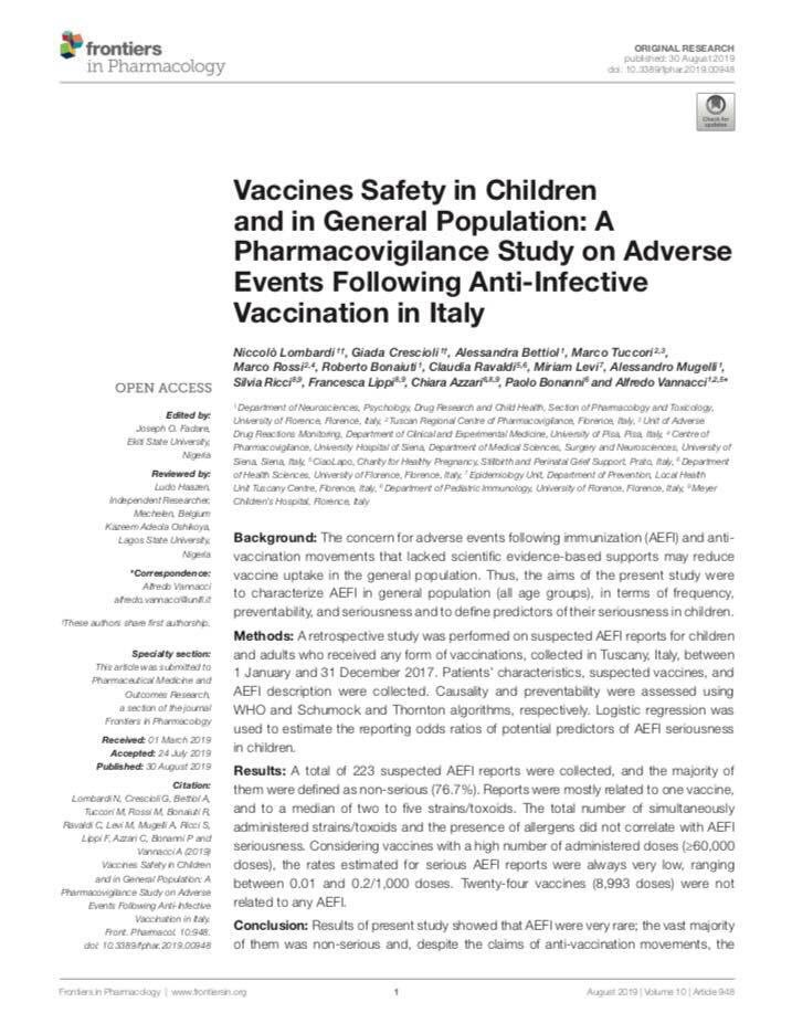 cucumba86's tweet photo. “Despite the claims of #anti-#vaccination movements, the simultaneous administration of #vaccines was #safe and did not influence the risk of reporting a serious #AEFI, particularly in #children.”

https://t.co/xVMW1mJ8Qf https://t.co/Uzg8NUCfn8