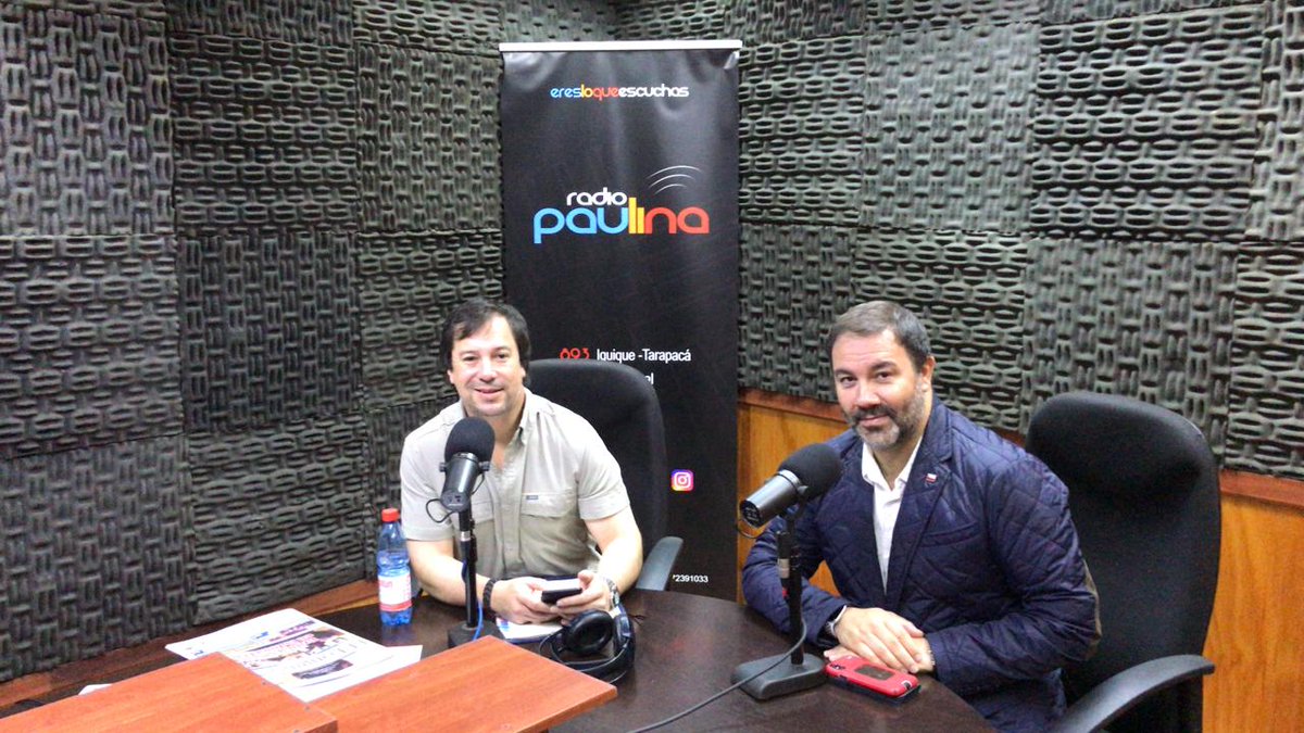 MopTarapaca's tweet photo. AHORA. Subsecretario @mop_chile @LucasPalaciosC difundiendo proyectos de infraestructura y conectividad regional en @radiopaulina  89.3 FM https://t.co/ly8WNnOIdm