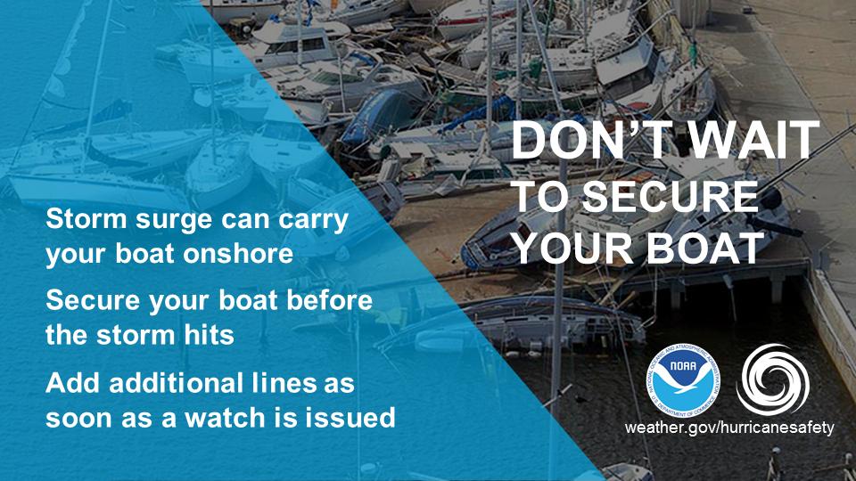 erics_outboard's tweet photo. Don't wait for a hurricane warning to secure your boat. By then it's too late to safely work on a dock. Listen to weather forecasts and plan ahead. Haul out your boat or add additional lines as soon as a hurricane watch is issued. 

https://t.co/1oCfQTaJFR

#HurricanePrep https://t.co/Mc9frc7Fey
