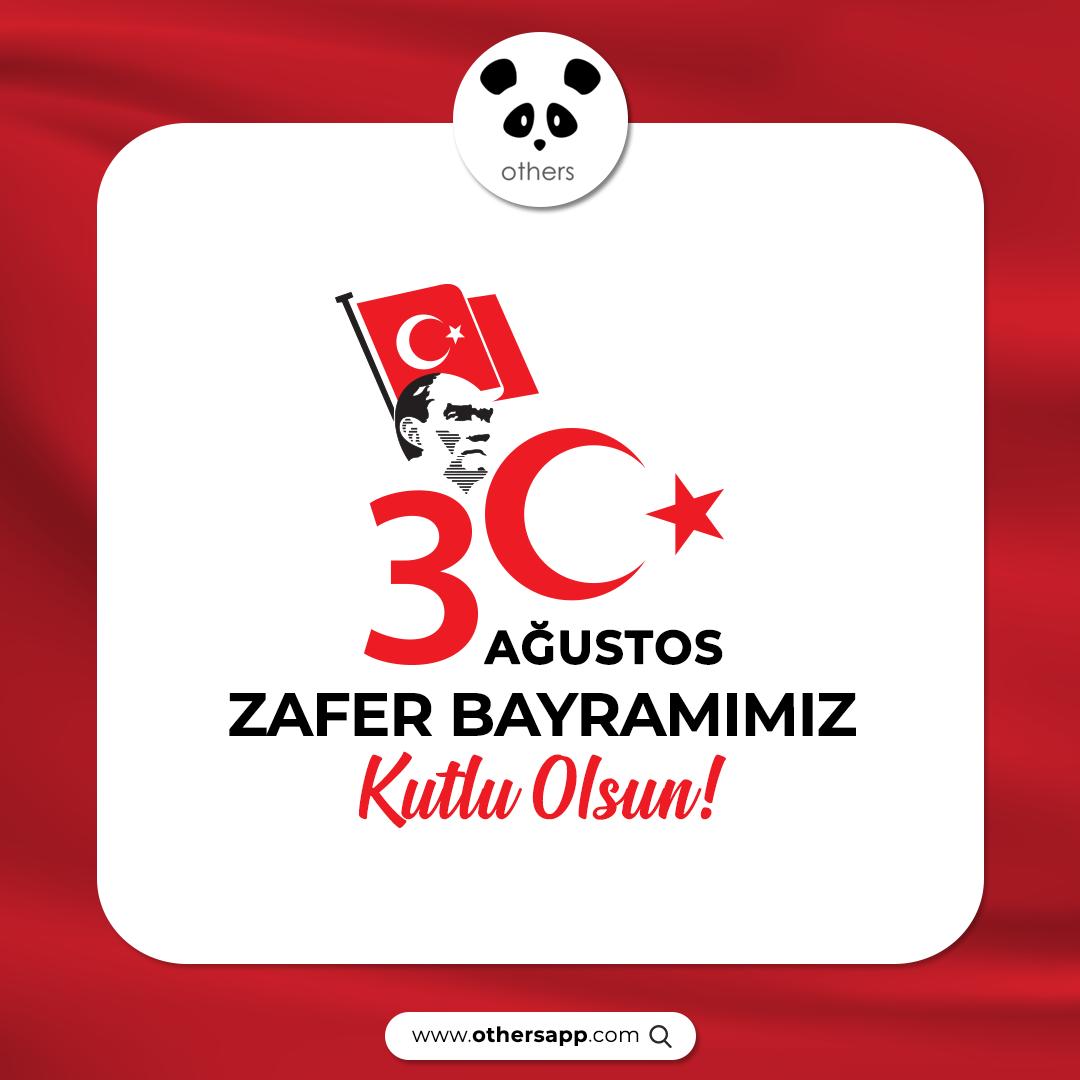Başta Gazi Mustafa Kemal Atatürk olmak üzere tüm Milli Mücadele Kahramanlarımızı saygı ve rahmetle anıyoruz. 30 Ağustos Zafer Bayramımız kutlu olsun!🐼🎉

#othersapp #startup #girişimci #30Ağustos #30AğustosZaferBayramı #Atatürk