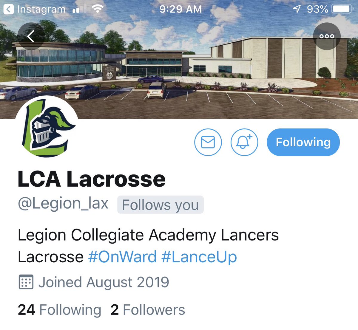 Legion Collegiate Academy (@legion_academy) on Twitter photo Hey everyone, we have some exciting news! The Legion Lacrosse team has a Twitter account! So go follow them! <a href="/Legion_lax/">LCA Lacrosse</a> #lacrosse #highschoollax #lax Hey everyone, we have some exciting news! The Legion Lacrosse team has a Twitter account! So go follow them! <a href="/Legion_lax/">LCA Lacrosse</a> #lacrosse #highschoollax #lax