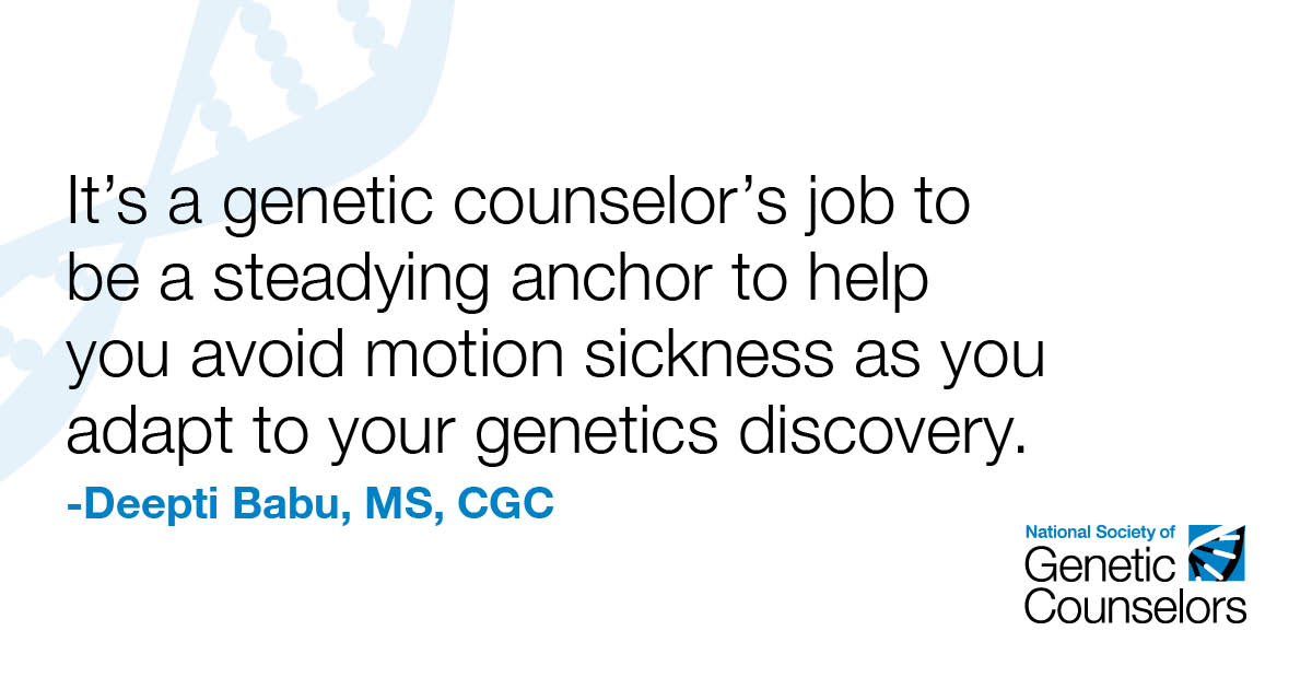 GeneticCouns's tweet photo. Precision medicine can shorten the time it takes to reach a diagnosis–but even with the ability to sequence the entire human genome, there are still unknowns. NSGC Director-At-Large @deeptiwriting discusses how to navigate genetic uncertainties: https://t.co/geCr0xwhKZ #GCChat https://t.co/t3l3XDjP6w