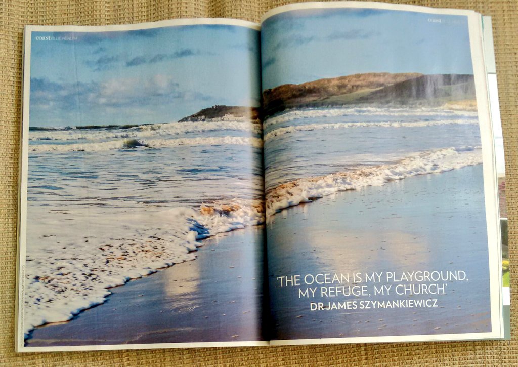 Just received the latest copy of @coastmag and look there's the @britsurfmuseum and an article about #BlueHealth with the Nordic walking group I walk with plus @Drjamesszy and @WaveProject - fantastic, it works for me 👊🌊🏄🌊💙😊 @TherapyOutdoors @NorthDevonNT #getoutside