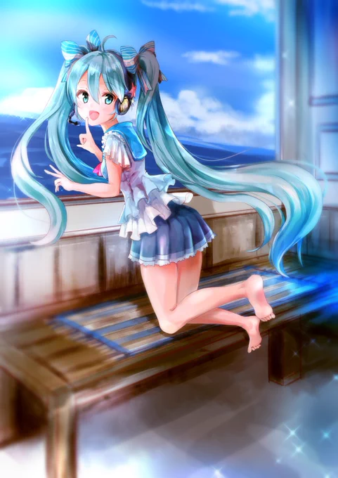 ミクーんの誕生日絵まだ描けてないので目がなれるように(?)最近のお気に入り貼っておきますね! 