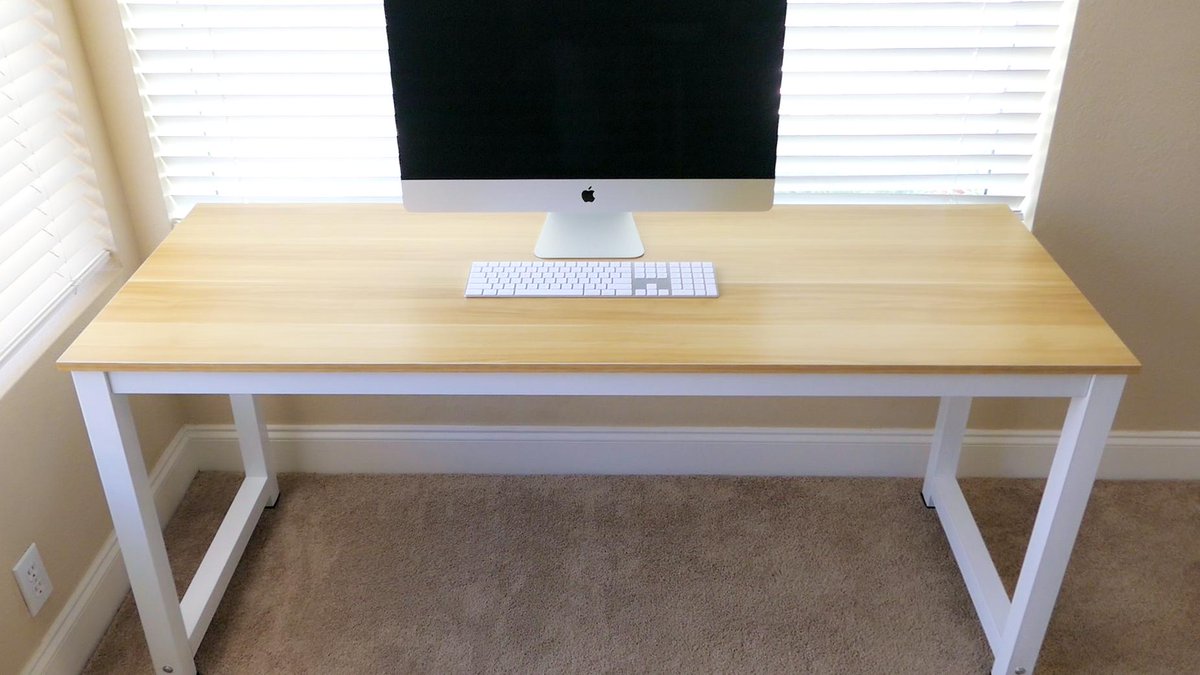 Tribesigns - Modern Desk - Walnut White youtu.be/UbChS0ChuRI