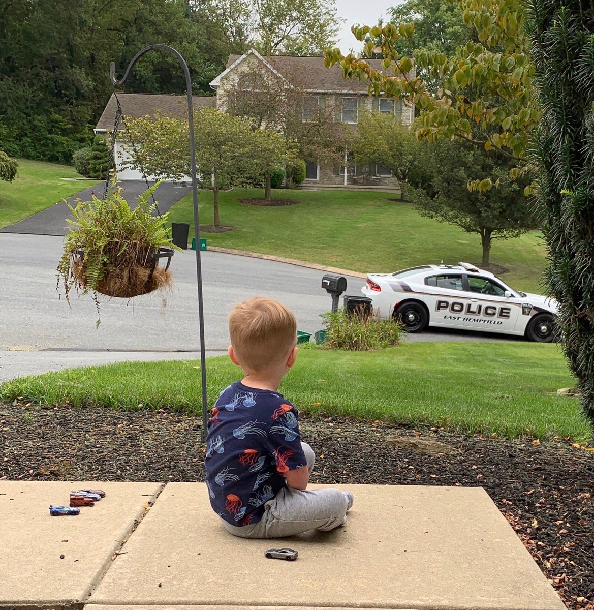 One of our younger residents supervising a speed detail.  Thanks for the assist little guy!