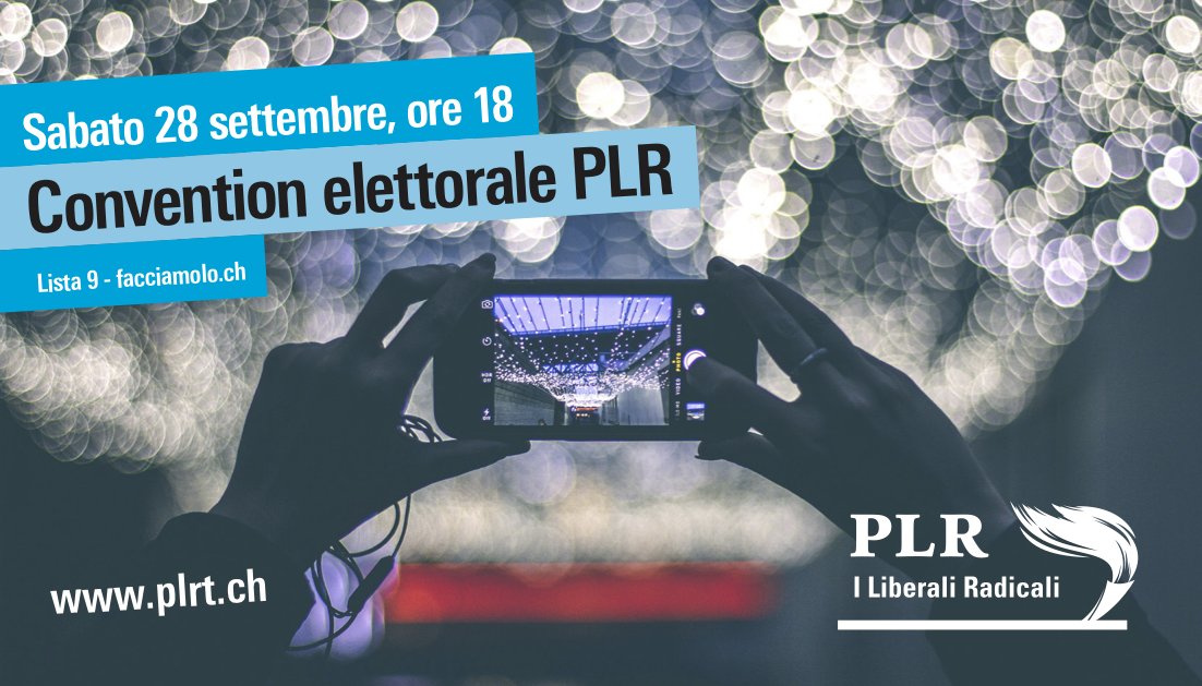 PLRTicino's tweet photo. ***SAVE THE DATE***
Sabato 28 settembre dalle 18, Convention elettorale @PLRTicino  alla sala Eventica di Castione. Venite a conoscere la squadra per le #federali2019 #lista9 #MerliniagliStati #facciamolo https://t.co/iF9qjYgcNL