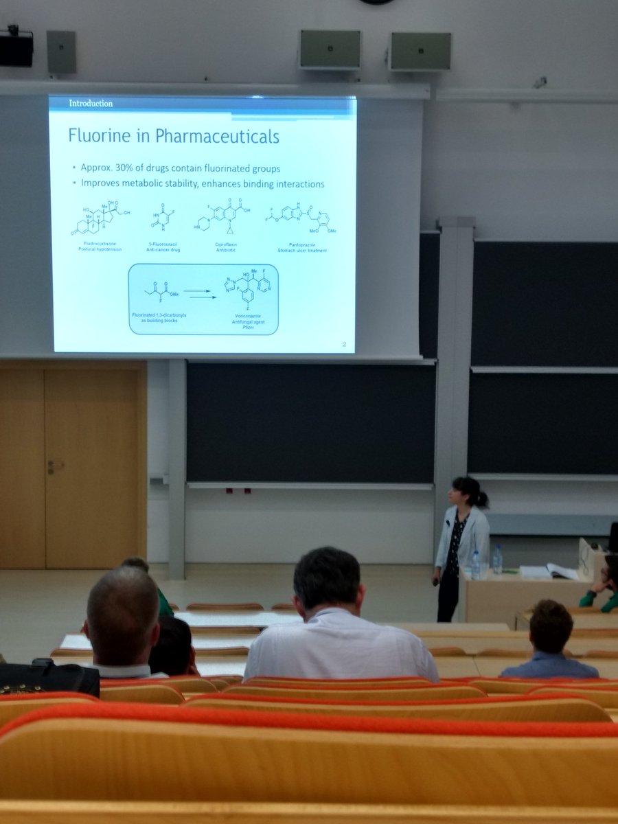 drbenmurray's tweet photo. Saving the best for last - @DurhamChemistry's Neshat Rozatian talking about her work on quantifying electrophilic fluorination (https://t.co/A2OnkzyN8P) on the last day of #esfc19 #F2019 https://t.co/faB0VPLjNH