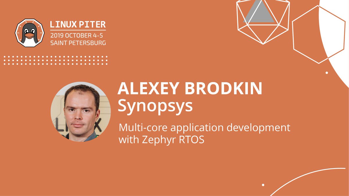 OSTconf's tweet photo. 🗓 4-5 October 2019 / @LinuxPiter

Speaker: 👤 Alexey Brodkin / Synopsys / Russia. Saint Petersburg

Topic: 📋 Multi-core application development with Zephyr RTOS
---
https://t.co/VaTKggAVUc / #LinuxPiter https://t.co/CwTxWZsJBs