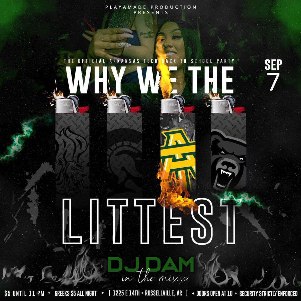 PlayaMadeProd's tweet photo. ATU Back to School Weekend full of events.   The main events below #ATUBootyInvasion #ATUWWTL 🔥
 @WonnJamesss @watcha_feet @iWarren_You @JJAQ44 @__nificent https://t.co/iaV8lxvGQF