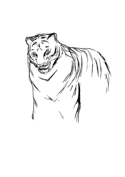 トラ描いてたら途中で面倒くさくなったけど最後までやり切った。
#途中で面倒くさくなったが頑張った 