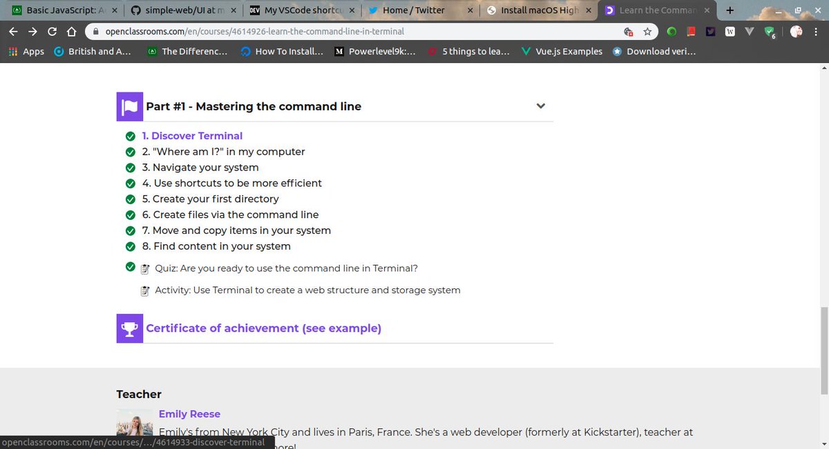 b_hantsi's tweet image. Day [5/100] Mastering the command line with @OpenClassrooms #100DaysOfCode #DevCTrainingWithAndela