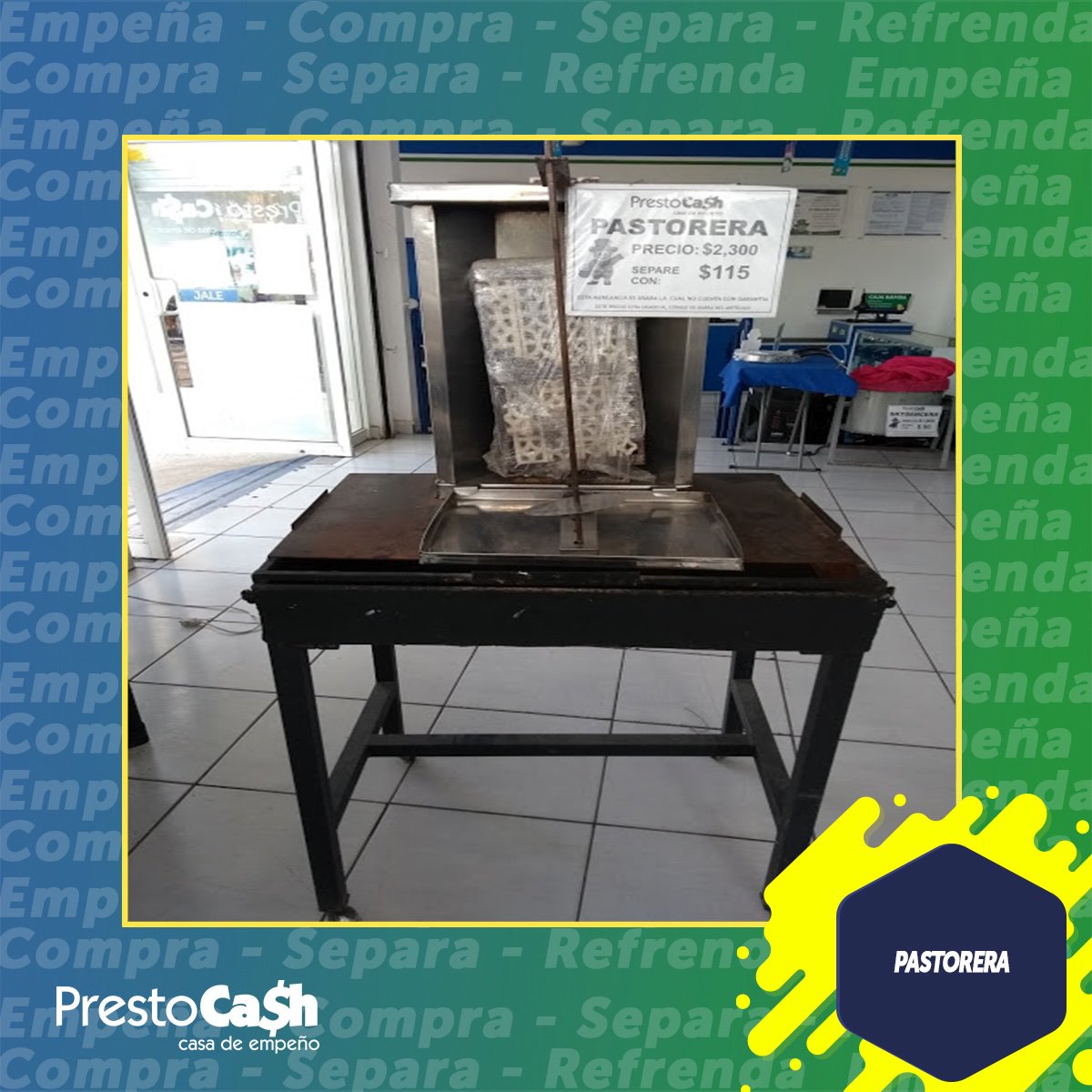 Presto_Cash's tweet photo. #Tuxtla #Pastorera de #aceroinoxidable con base y piedras #volcanicas #venta #cash #ventas #negocio #tacos #trompo #empeño #separo #refrendo #taqueria #hoy #viernes #FelizViernes #efectivo https://t.co/2TA3l1ndfp