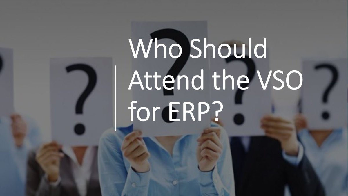 Anyone on your selection team! This is a rare opportunity to get your team together focused on top ERP software Vendors. What normally takes weeks of organization, logistics &amp; planning can be all done at the VSO™ for ERP.

ow.ly/uwC930nKof4
#erpsoftware #erpselection