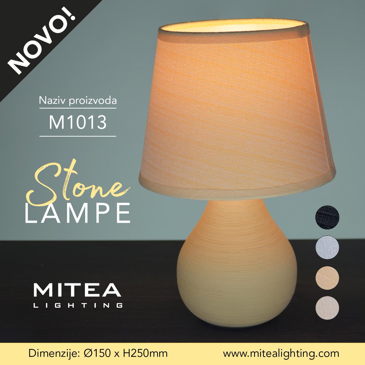 MiteaLighting's tweet photo. NOVO!
Stone lampe
Naziv proizvoda: M1013
Dostupno u četri boje: Svetlo braon, bež, siva i crna.
Više informacija na 👉 https://t.co/hTJ6cGsIYf 👈
#mitealighting #mitea #lighting #light #luxury #decoration #home #ambient #design #decorative_lighting #new #lamp #table_lamp https://t.co/HicSEo7aLR