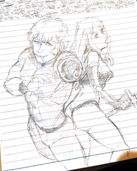 勉強ノートにコブラ描いてました😟あと小野さん 