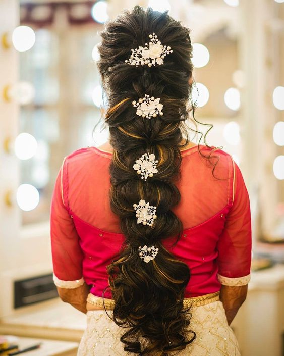 Glittering Designer Lehenga Choli | Hairstyles for gowns, Lehenga hairstyles,  Indian hairstyles