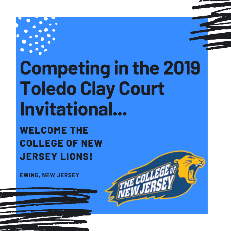 TOLClubTennis's tweet photo. TEAM ANNOUNCEMENT: We are happy to announce TCNJ will be competing in the 2019 Toledo Clay Court Invitational on October 11-13. 

To sign your club team up simply visit https://t.co/RvAbyV1Eqf https://t.co/P9pHXJ87Uu