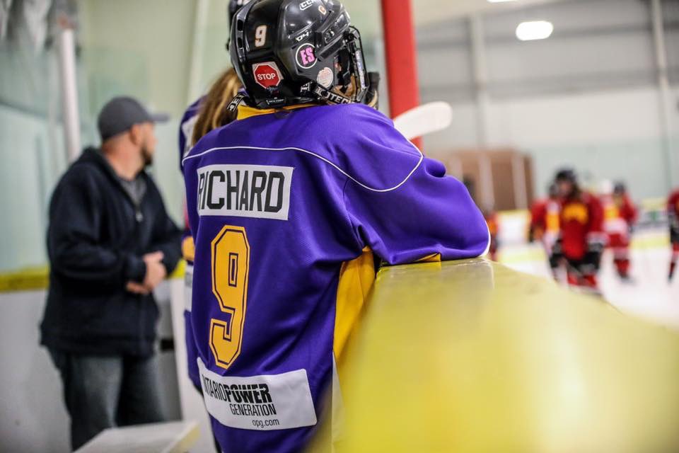 TheChadly's tweet photo. @hockeyshot1 My favorite picture of my favorite hockey player.... my daughter!  Rocket Richard incarnate! https://t.co/pQplkGk86h