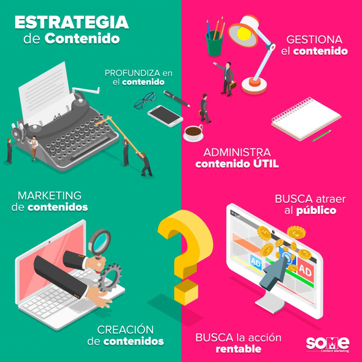 SOMEmktg's tweet photo. A pesar de ser cosas totalmente diferentes, la #Estrategia y #Marketing de contenido trabajan de la mano para lograr los resultados que tu marca desea y al mismo tiempo generar una comunidad de usuarios que la respalden. ¿Conoces sus diferencias? #Content https://t.co/VZZQCwdNvd