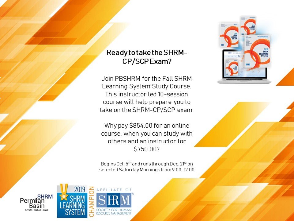 Join #PBSHRM for our Fall <a href="/SHRM/">SHRM</a> Learning System Study Course. This 10-session instructor led course will help prepare you to take on the #SHRMCP and #SHRMSCP exam. Save $100 compared to the online course hosted #MidlandCollege 

#TexasSHRM