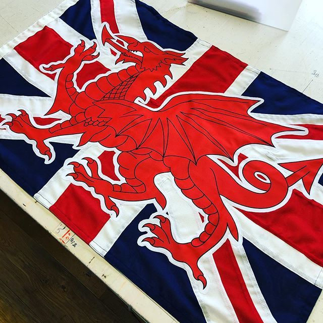 FlagsUK's tweet photo. Bespoke sewn Union/Wales flag. Made to order. #handmade #flyingcoloursflagmakers #madeinbritain #flag #flags #flagmaker #welshdragon #wales #union #unionflag https://t.co/vCCe0mLw1O