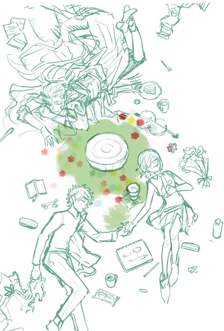インテ新刊の表紙、入稿日ギリまでどんな絵描こ…て決まらなくて焦ったけどどうにかなりました 真ん中のミニミニカルデア、かわいくないですか…?(これ!ミニミニカルデアなんです) 表紙に色々と本文の要素を入れてみたので、読んだよ〜という方には表紙も楽しんで頂ければ嬉しいです〜っ? 