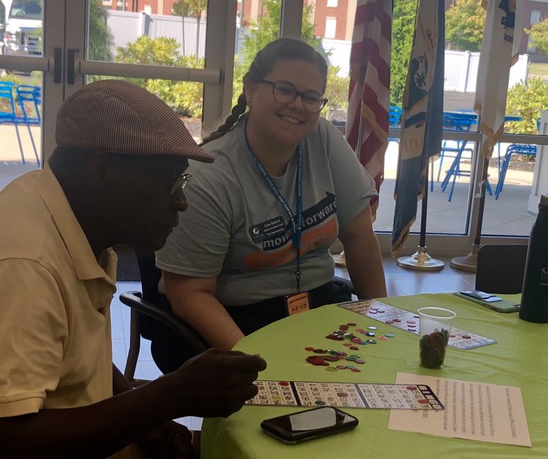 SalemState's tweet photo. Bingo! 🎯 Volunteers are getting to know Salem seniors at the Council on Aging. #SSUService https://t.co/etBPFRKoqV