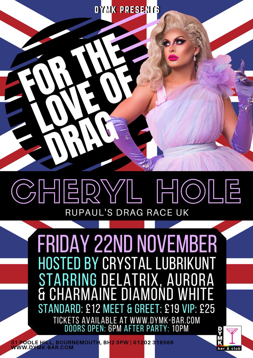 FTLODrag's tweet photo. 🚨🇬🇧🚨🇬🇧🚨🇬🇧🚨🇬🇧🚨🇬🇧🚨🇬🇧🚨🇬🇧🚨

Guess What!......DRAG RACE UK IS COMING TO BOURNEMOUTH!!

The Essex Diva Herself... CHERYL HOLE Is Headlining 'For The Love Of Drag' On FRIDAY 22ND OF NOVEMBER!!

Don't Miss This Death Dropping Queen!! Tickets: https://t.co/ZtdexrMmMT! https://t.co/mD9FgwIc0d