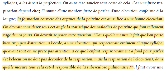 Tiens un argument de  #Steiner qui pourrait être repris par  #AgirPourLécole : il est essentiel de respecter chaque syllabe pour prévenir les maladies respiratoires... 