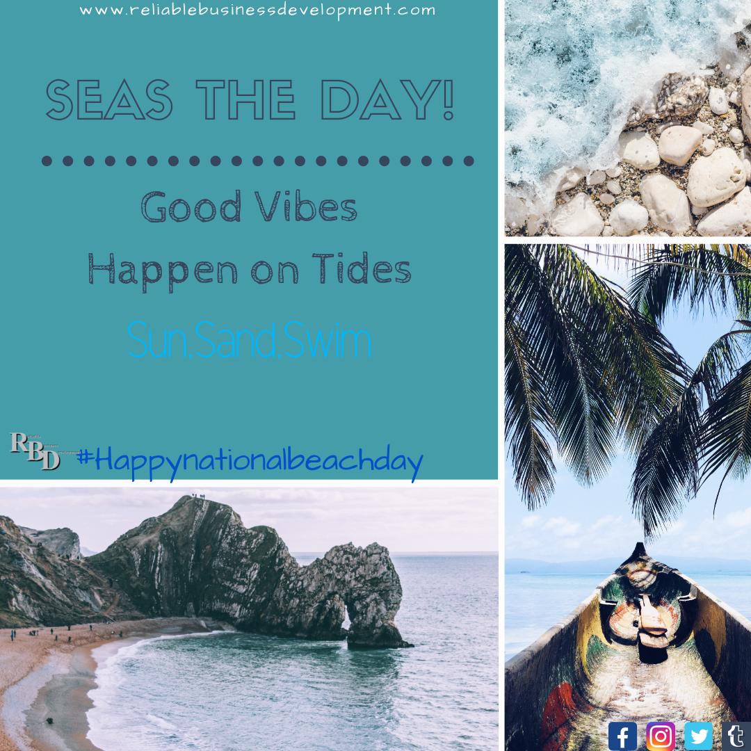 Seas the day! 
Good vibes happen on tides
<a href="/RBDevSupport/">Reliable Business Development</a>
reliablebusinessdevelopment.com
#tgif #fridaymood #beachday #happynationalbeachday #sunsandswim #goodvibes #seastheday #sunshine #tampaflorida