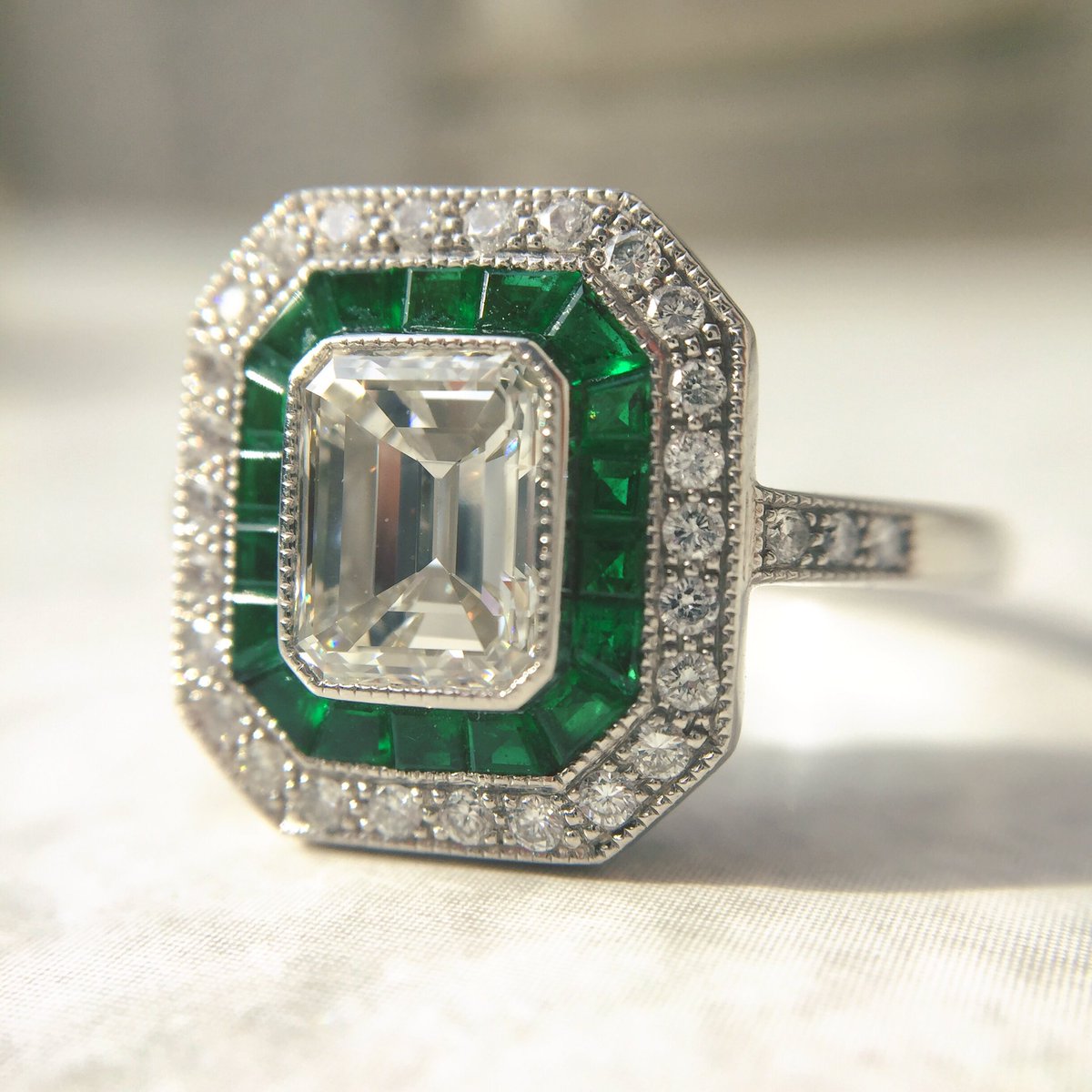 Fresh in, this absolute cracker... #diamonds #emerald #ring