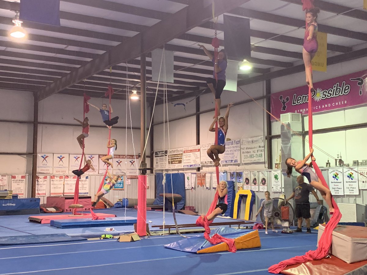 TanyaWork's tweet photo. Do you have an interest in the aerial silks class @LemPossible_Gym If you’re in town this weekend come check the class out tonight with our awesome instructor Kai Tomalski. $10 a class and/or $30 for the month  5-6 pm for adults &amp; 6-7 pm for kids #aerialsilks #lpgc https://t.co/j4eyyUDQqN