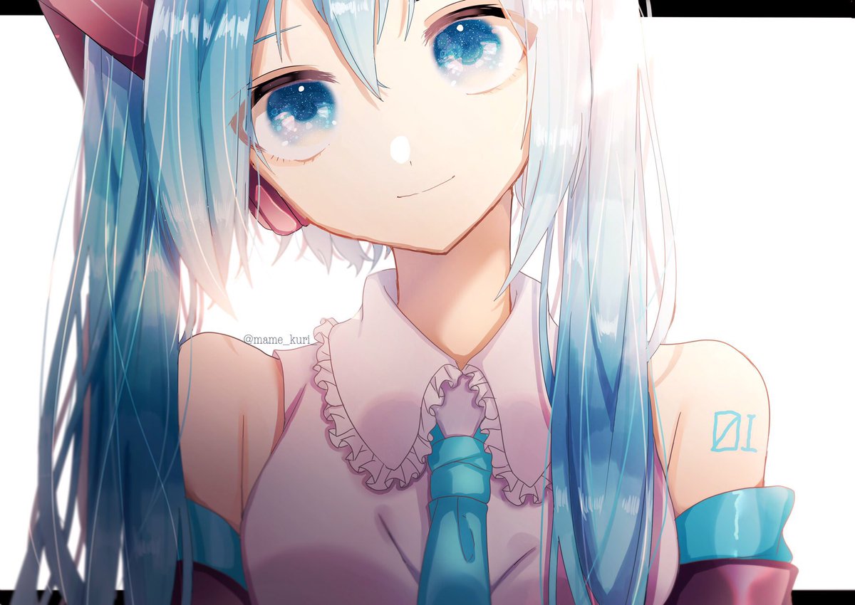 hatsune miku 1girl solo long hair necktie twintails detached sleeves shirt  illustration images