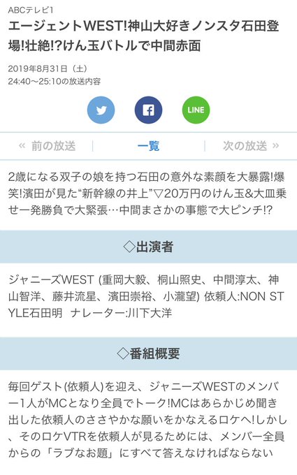 ジャニーズwest伝言板 非公式 7west Info 19年08月 Twilog