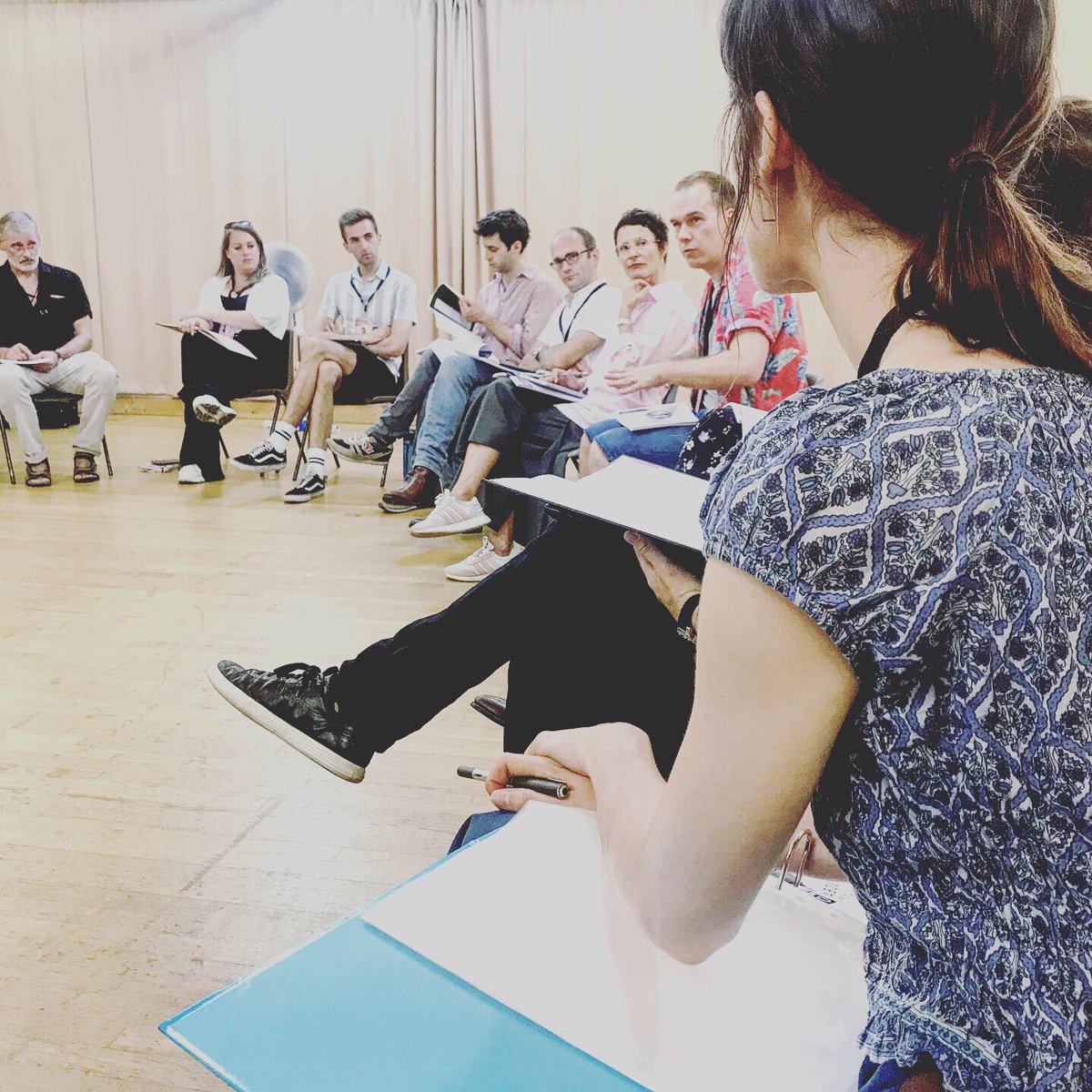 nesctour's tweet photo. It's nearly the end of our first week of rehearsals for #MuchAdo - with our incredible cast &amp; creative team.
Here’s a sneak peak from our first day read through &amp; some fabulous designs from @MrJamesPerkins. 

Get booking - only 6 performances available! https://t.co/lpcrObEjtT https://t.co/2gb1Al3o3L