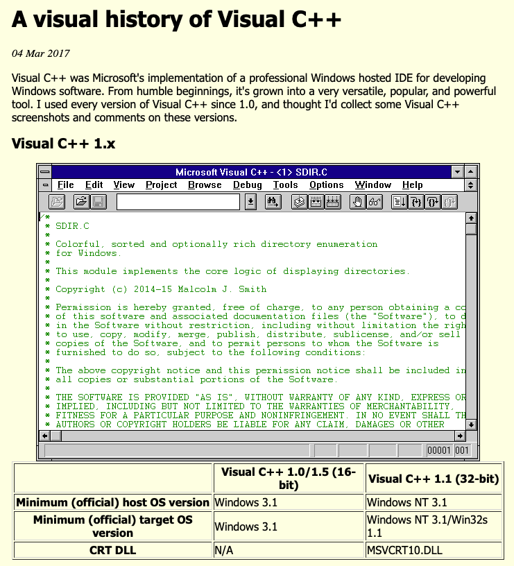 WindowsDocs's tweet image. Visual C++ 1.0 was released in 1993 and supported 32 bit apps on the 80386 CPU (there was also a 16 bit version). Do you remember using it? What was it like compared to Visual Studio today? :-)
msft.social/k6P3br
#FlashbackFriday
#VisualC
#VisualStudio