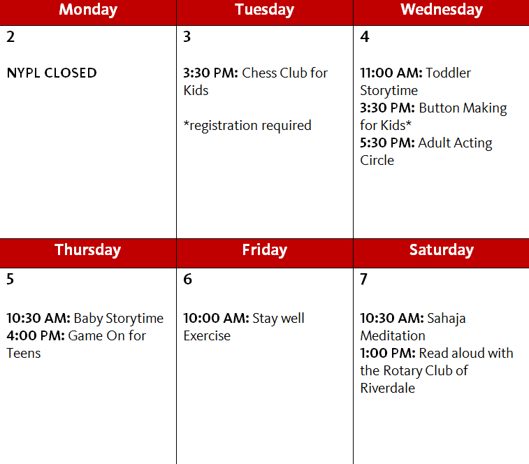 Here's what's going on the first week of September.