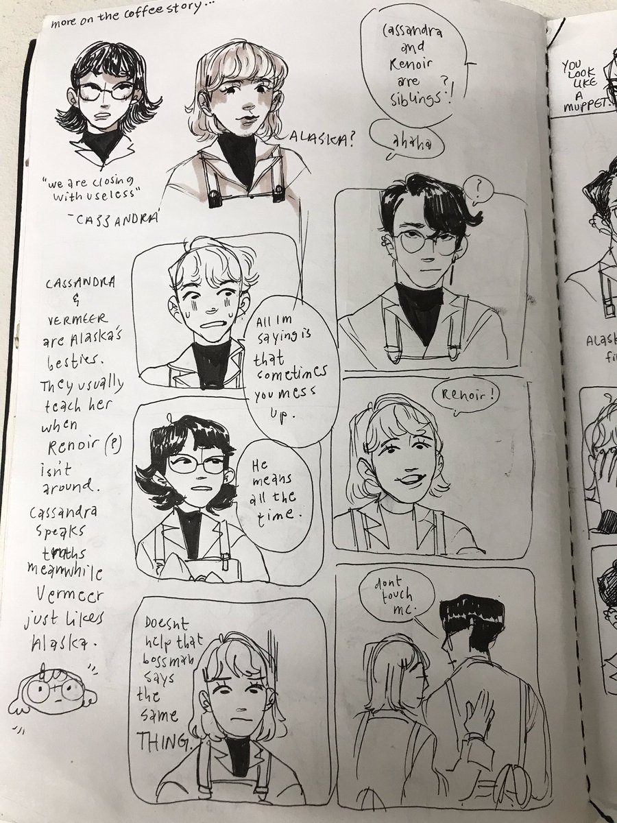 More on my barista story. 
Coming up with ocs.
#art #barista 