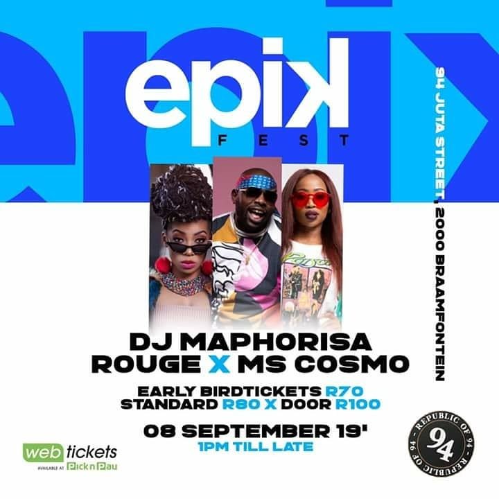 ShaaliNdb's tweet photo. The finalist list for #Epikfest is out... And I am on it... So on the 8th of September 2019 we are performing here... Please avail yourself and get your tickets now.... #Epikfest #ShaaliPerazim #pray #Music #Artist #HipHop #Rap #Rapper https://t.co/VPgg9MXQXM