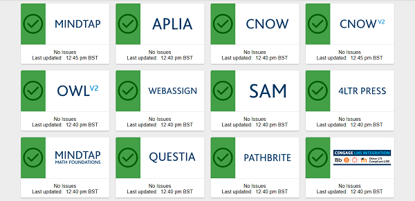 CengageEMEA's tweet photo. Managing #homework or courses this #weekend Check your #Cengage platform status with Techcheck > https://t.co/NXrjIg32ap  #edtech #uxdesign #mindtap #Studentlife #study #weekendvibes #WebAssign #OWLv2 https://t.co/LM7vwcM1ic
