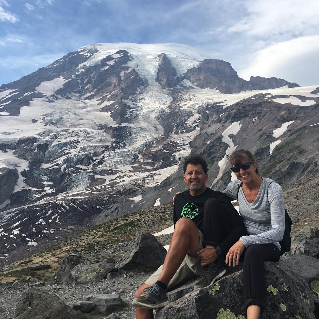 CaryHokie's tweet photo. Hard to believe this was us 3 years ago! It is a long way to the top.....Mt Rainier WA! #westcoast #breathingoxygen #realhigh #keepingupwithTheo https://t.co/AeQdMLkb3B