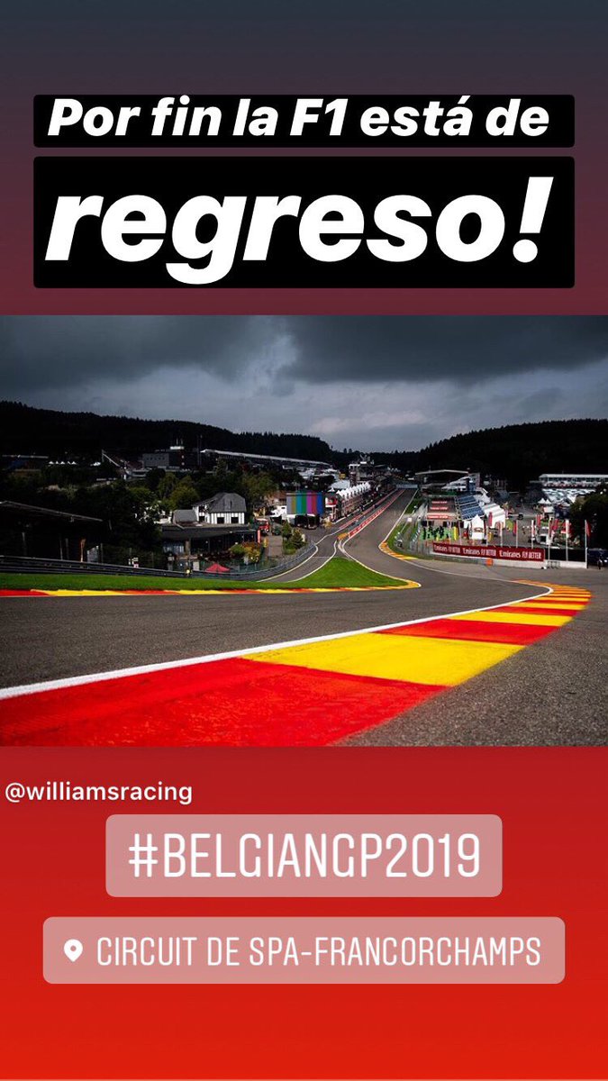 Rin18mx's tweet photo. Este fin de semana, regresa la Fórmula 1.

#Rin18 #F1 #BelgianGP #SpaFrancorchamps https://t.co/kLBzdJc4Mi