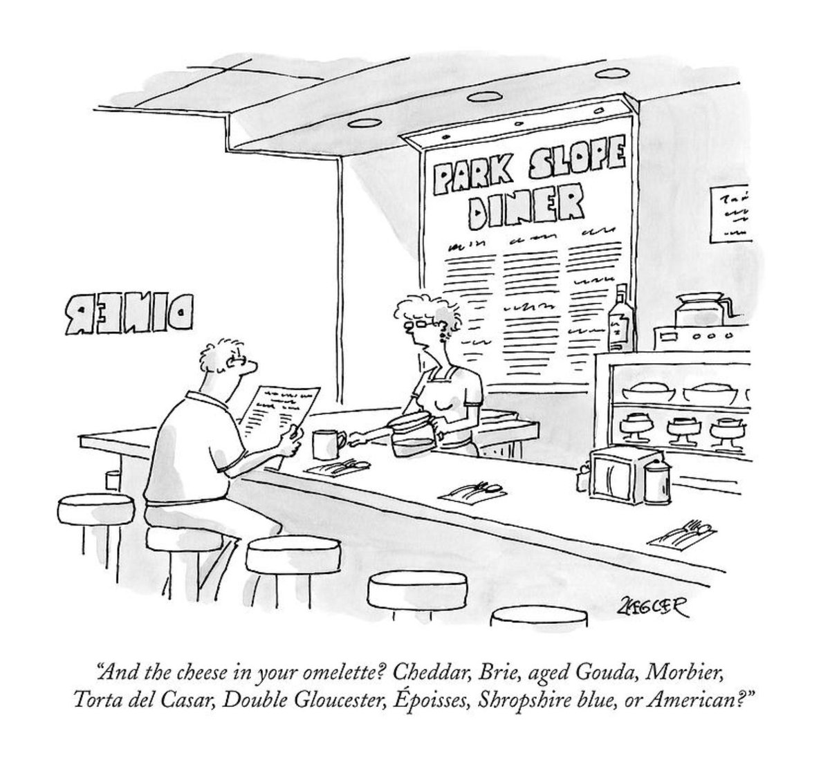 Park Slope  #Diner by Jack Ziegler @NewYorker, October 28, 2013