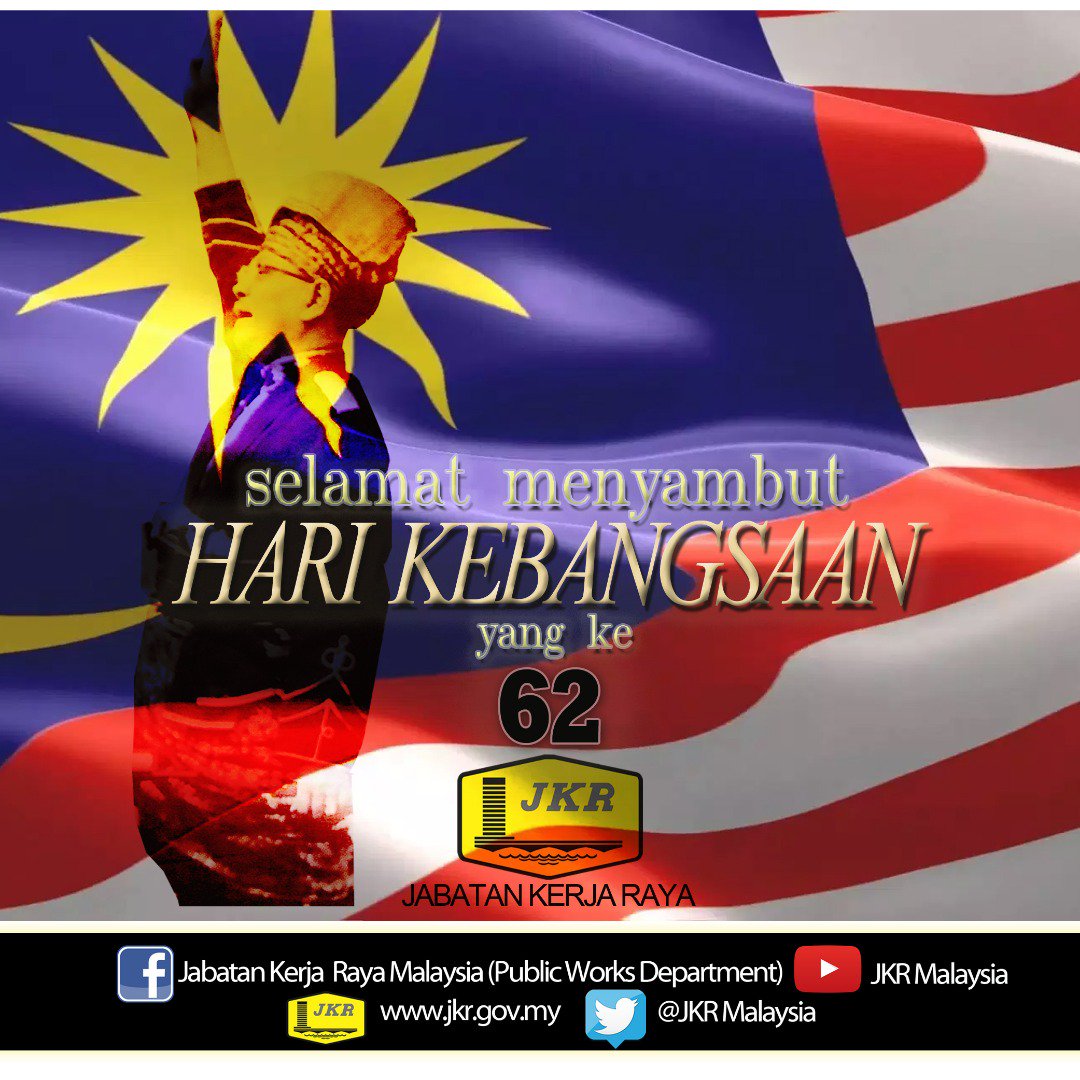 Selamat Menyambut Hari Kebangsaan buat seluruh warga JKR. 

#sayangimalaysiaku
#malaysiabersih

@MOWorks <a href="/JKRMalaysia/">JKR Malaysia</a> <a href="/baru_bian/">Baru Bian</a> <a href="/HjAnuarTahir/">Hj Anuar Tahir</a> <a href="/KsuMoworks/">KSU_MOWorks</a>
