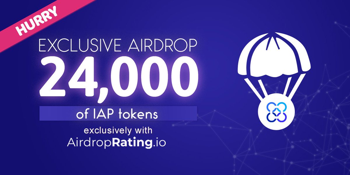 🔹 EXCLUSIVE! Easily earn 10 IAP tokens (~$4)
🔹 Earn an extra 2 IAP (~$0.8) per referral (unlimited).
🔹 Only easy social tasks are required!
🔹 Get the IAP tokens directly into your ETH wallet. 
🔹 Join here: airdroprating.io/airdrops/exclu…