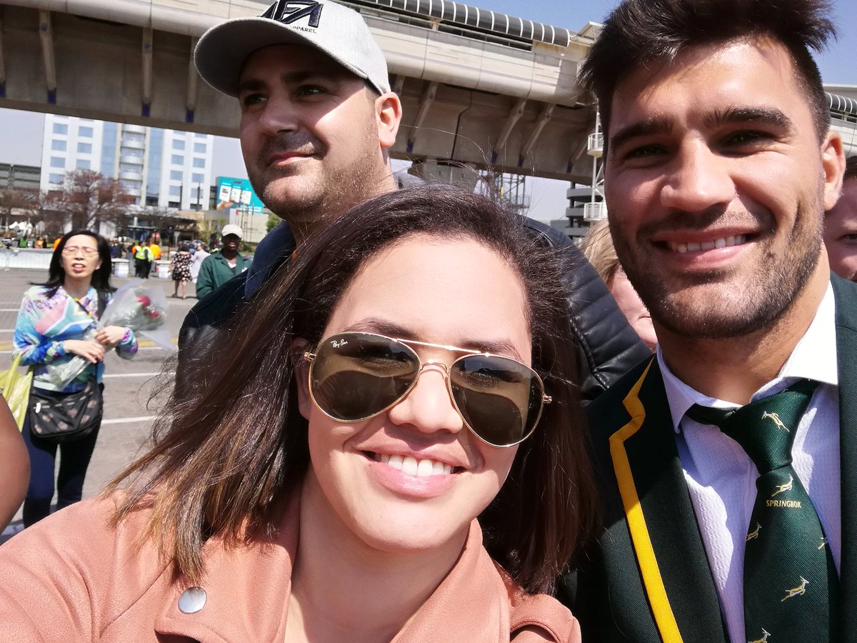 firozasallie21's tweet photo. I havent had the chance to see the @Springboks play live, but im glad I could wish the lads good luck on their #BokSendoff #strongertogether @doogz @siyakolisi1 @CheslynHayBB and others. https://t.co/EovTJ1BubT