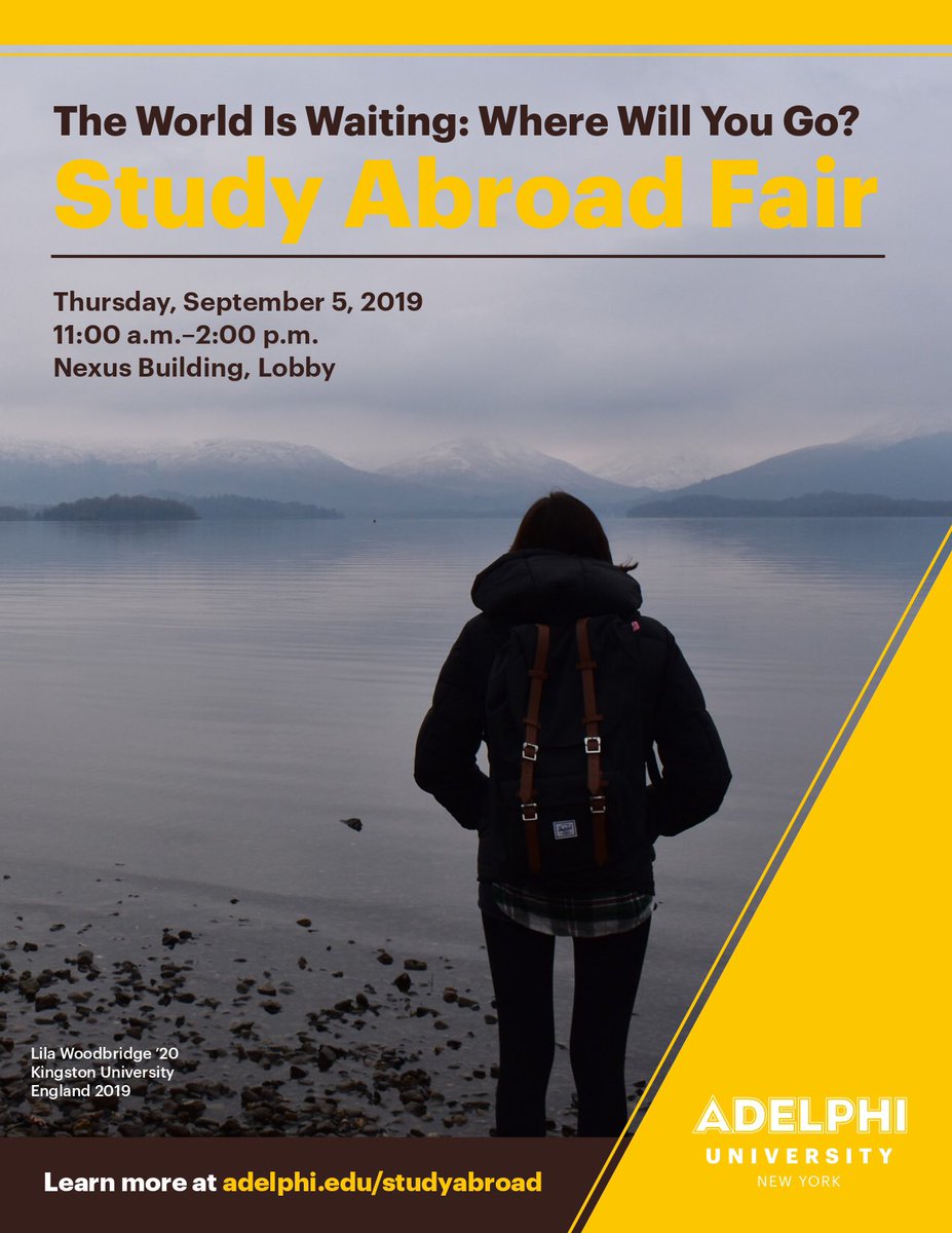 Adelphi_Global's tweet image. Come speak with programs from around the world NEXT WEEK! September 5th, 11am-2pm in Nexus!!! ✈️🌎
