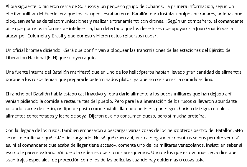 lanacionweb's tweet image. En su última publicación en @Punto_deCorte, @SebastianaB menciona la cantidad de rusos que se encontrarían en el municipio Junín y su propósito en el estado Táchira.