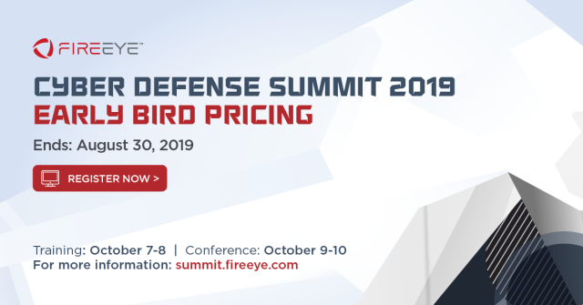 RobAyoub's tweet photo. Today is the LAST DAY to get tickets for #FireEyeSummit at the early bird rate! ​I'm looking forward to getting together with many of the world's leading #securityexperts, #gov leaders, and executives from various industries. I hope to see you there! https://t.co/f4owTCns4Q https://t.co/wHju4uvXuh